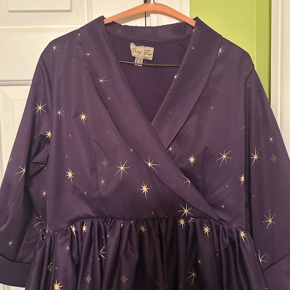 Lindy Bop Halloween Witch Print Vintage Style Swing Dress size UK 16/US 12 - Picture 3 of 9